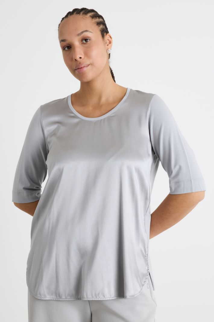 Jersey and satin T-shirt Intrend - 2