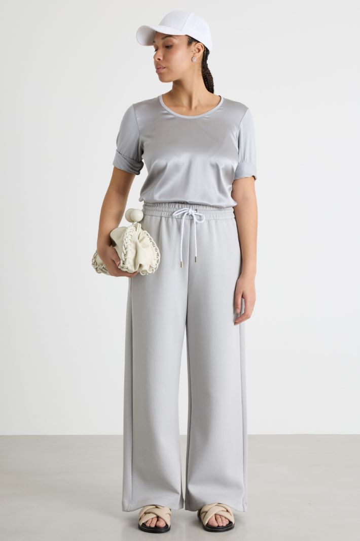 Jersey and satin T-shirt Intrend