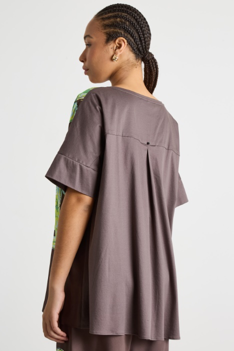 T-shirt in jersey e twill