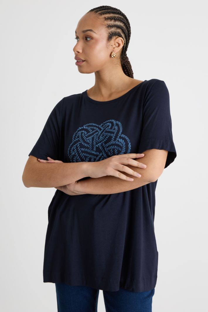 Embroidered jersey T-shirt Intrend - 2