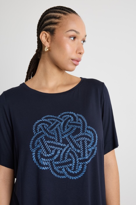 T-shirt in jersey ricamato