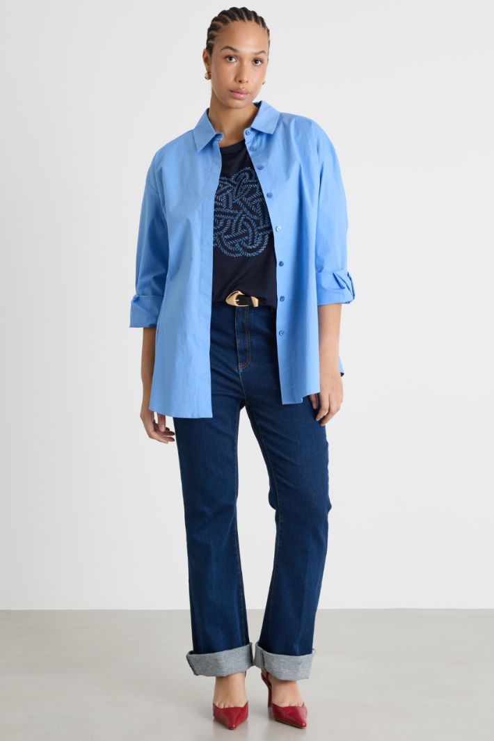 Embroidered jersey T-shirt Intrend