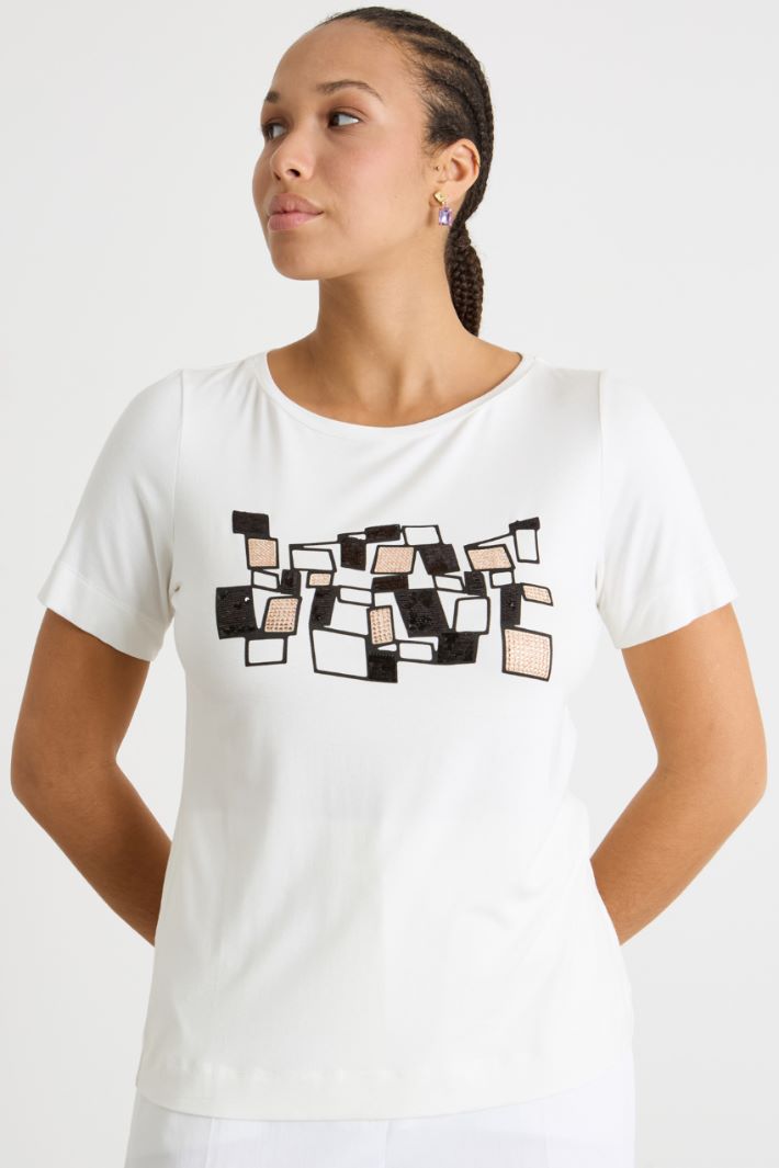 Embroidered jersey T-shirt Intrend - 2