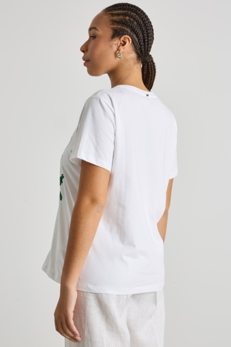 T-shirt in jersey con stampa