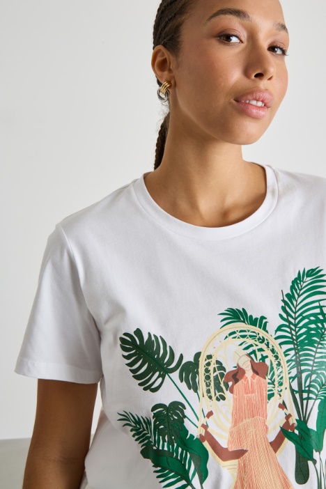 T-shirt in jersey con stampa