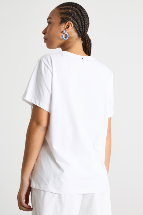 T-shirt in jersey con stampa