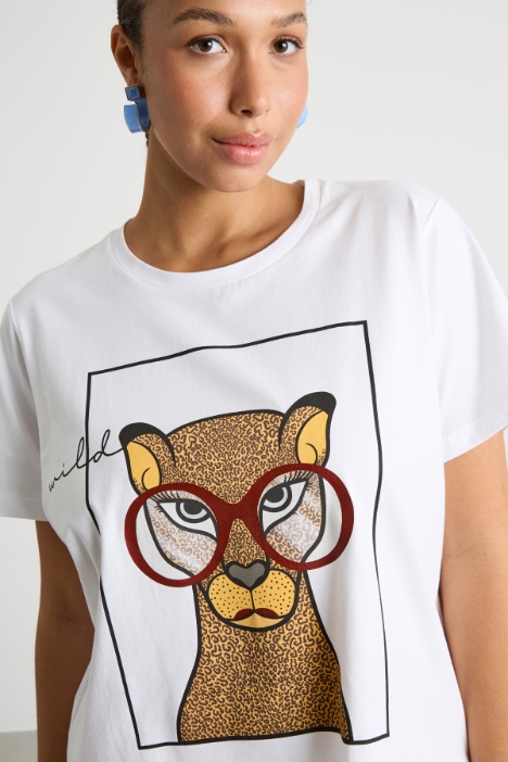 T-shirt in jersey con stampa