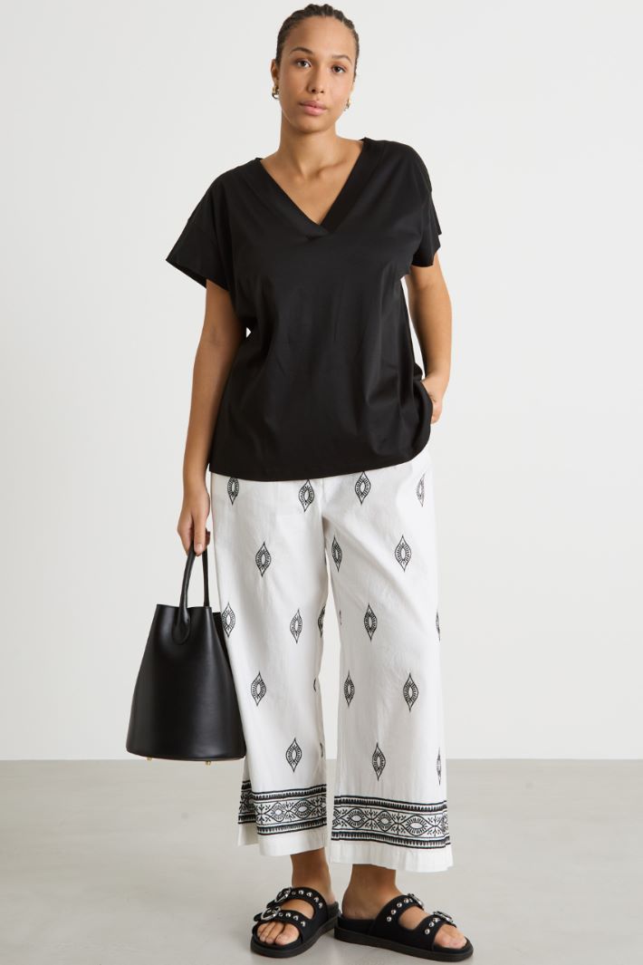 V-neck jersey T-shirt Intrend