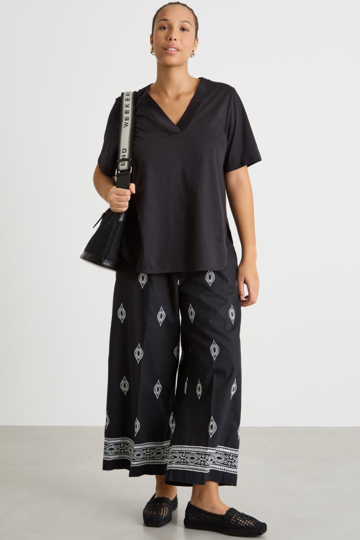 V-neck jersey T-shirt Intrend