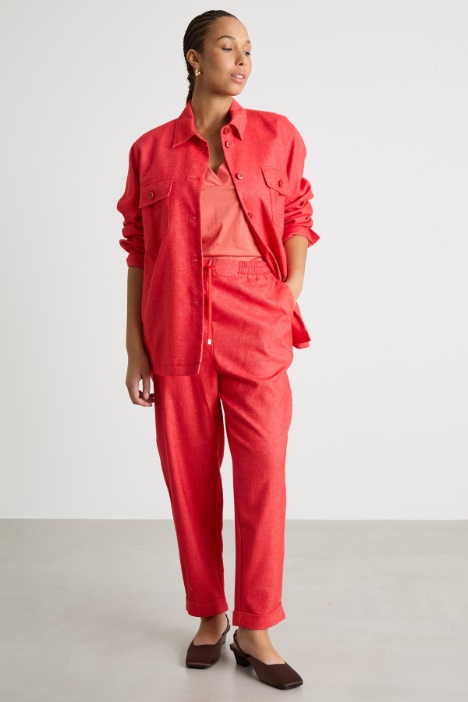 T-shirt in jersey con scollo a V Intrend