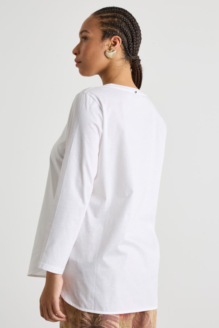 Asymmetric hem jersey T-shirt Intrend - 4