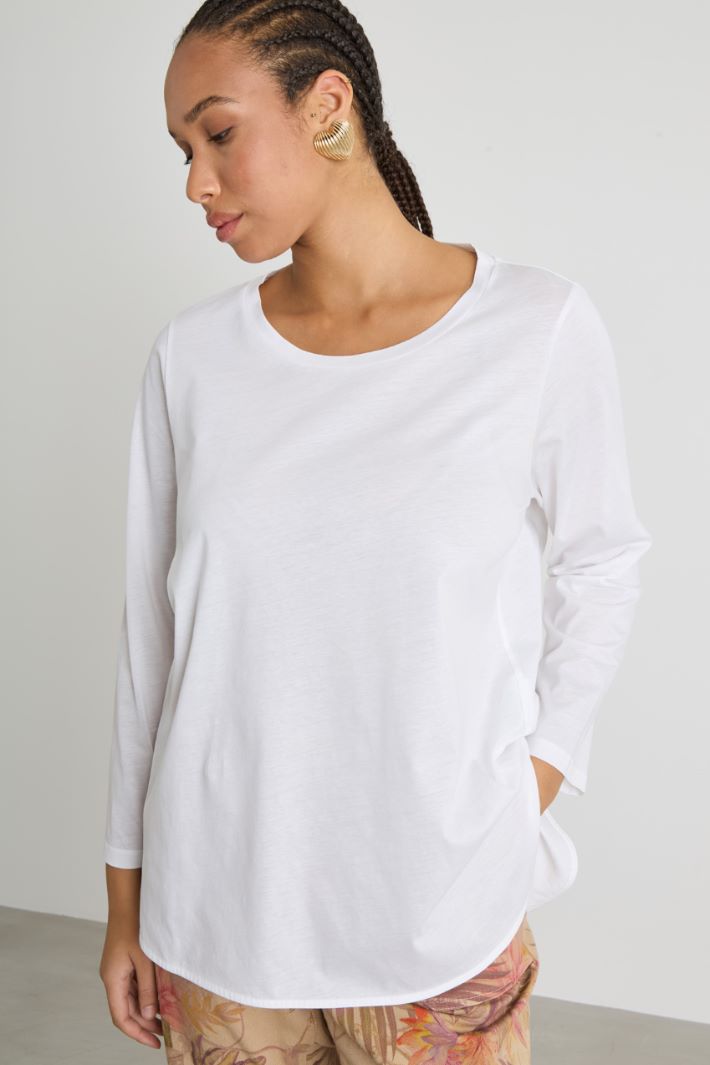 Asymmetric hem jersey T-shirt Intrend - 2