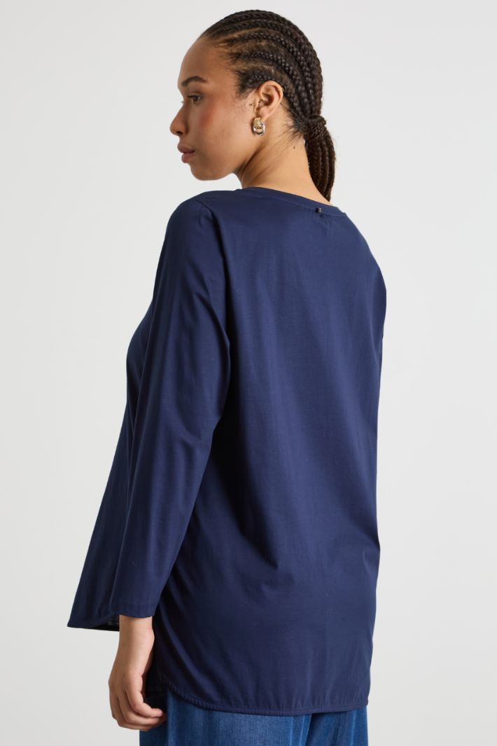 Asymmetric hem jersey T-shirt Intrend - 4