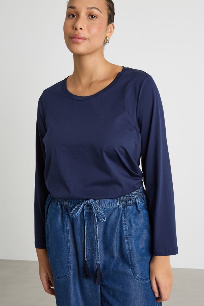 Asymmetric hem jersey T-shirt Intrend - 2
