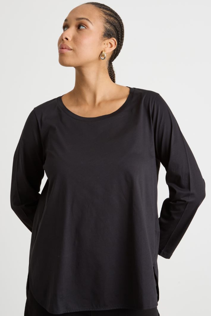 Asymmetric hem jersey T-shirt Intrend - 2