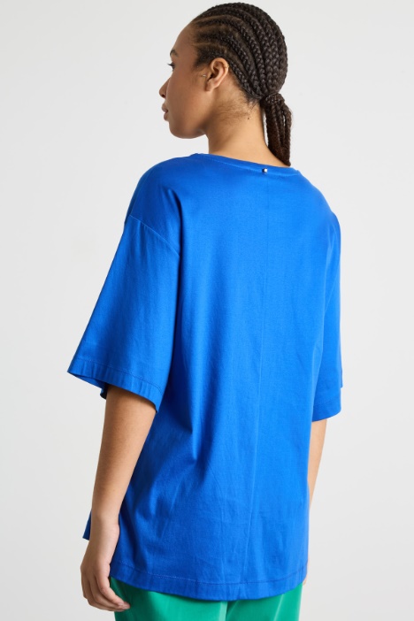 T-shirt in jersey con motivo arricciato