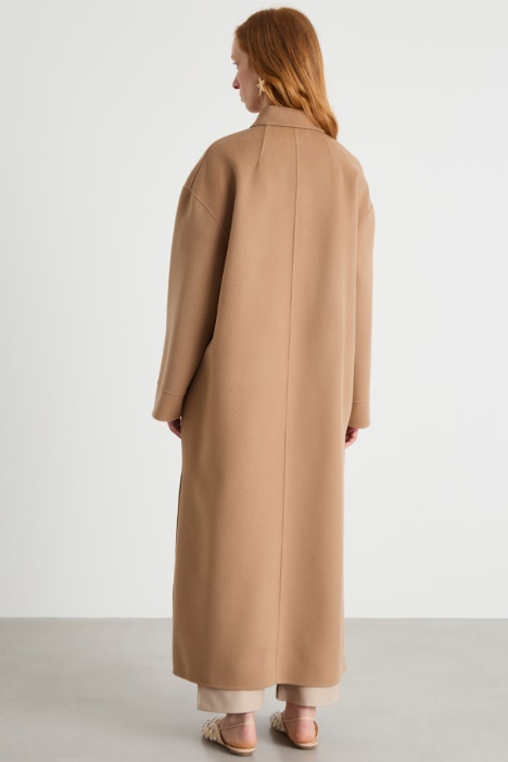 Cappotto a camicia in doppio drap