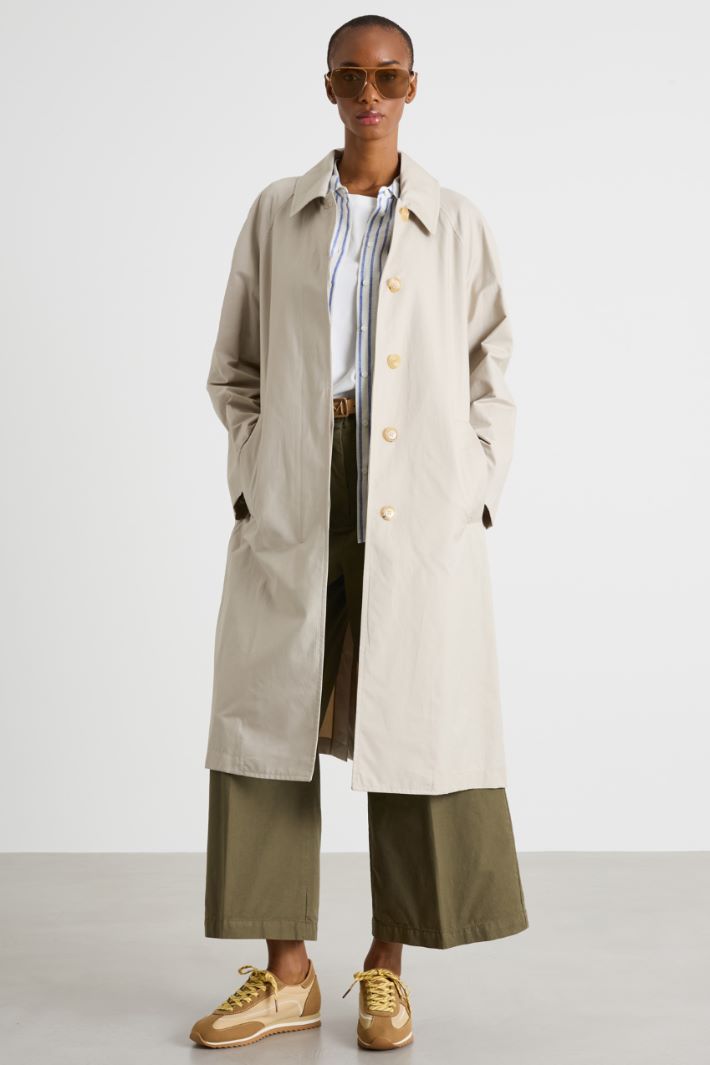Trench monopetto in twill antigoccia Intrend