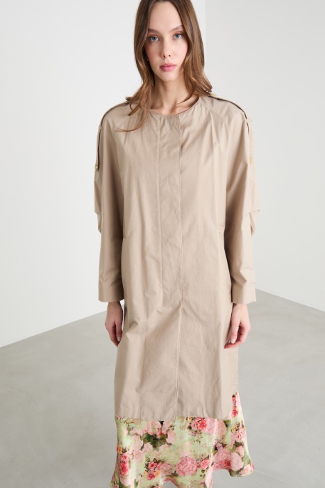 Impermeabile midi in cotone antigoccia