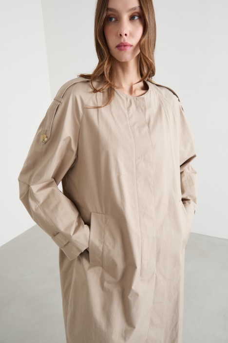 Impermeabile midi in cotone antigoccia