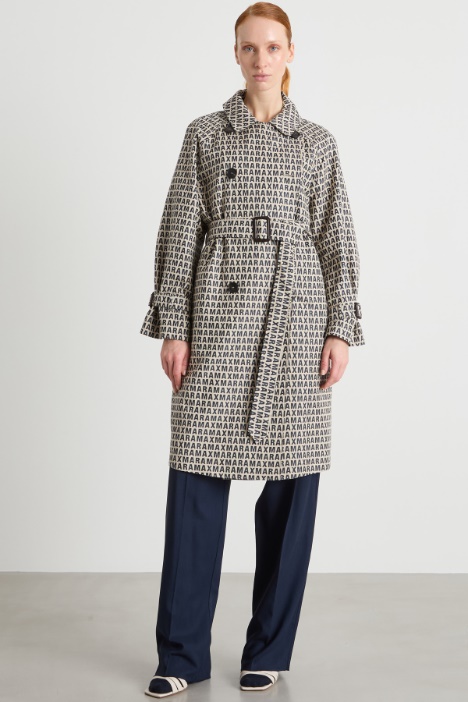 Trench de doble botonadura en jacquard hidrófugo