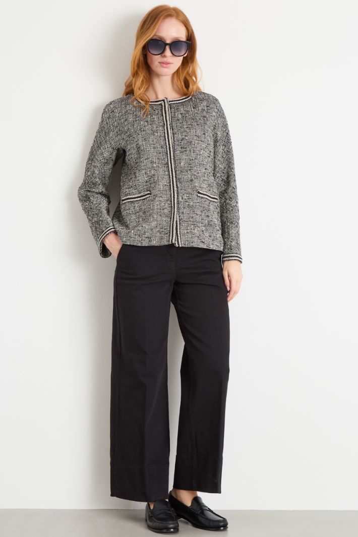 Giacca in stuoia con passamaneria bicolor Intrend