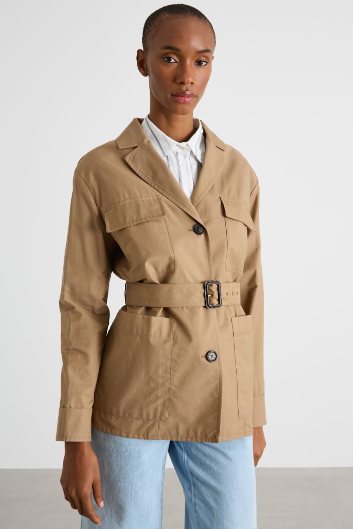 Belted water-repellent twill jacket Intrend - 2
