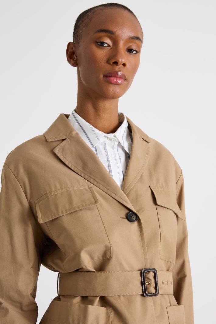 Belted water-repellent twill jacket Intrend - 3