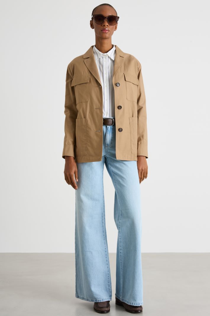 Belted water-repellent twill jacket Intrend