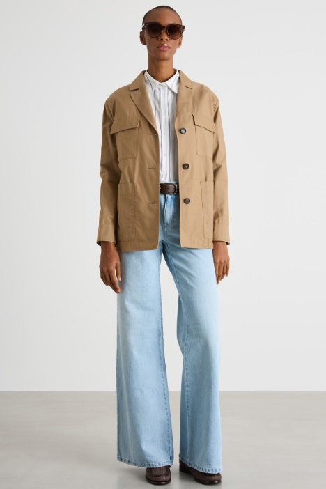 Belted water-repellent twill jacket Intrend