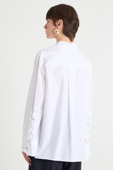 Camicia in popeline con lacci