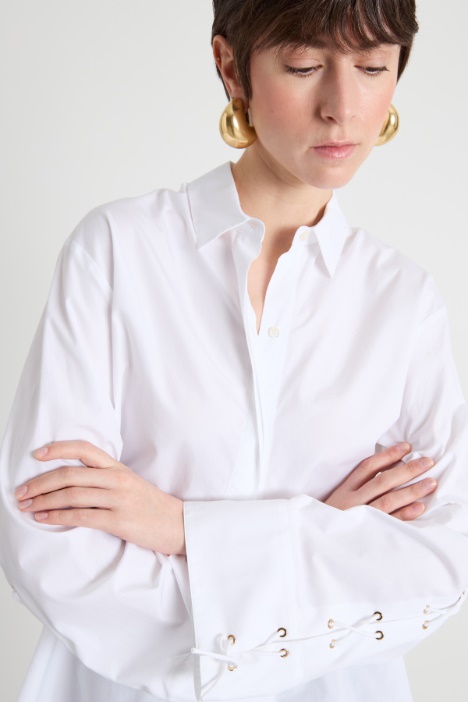 Lace-up poplin shirt Intrend