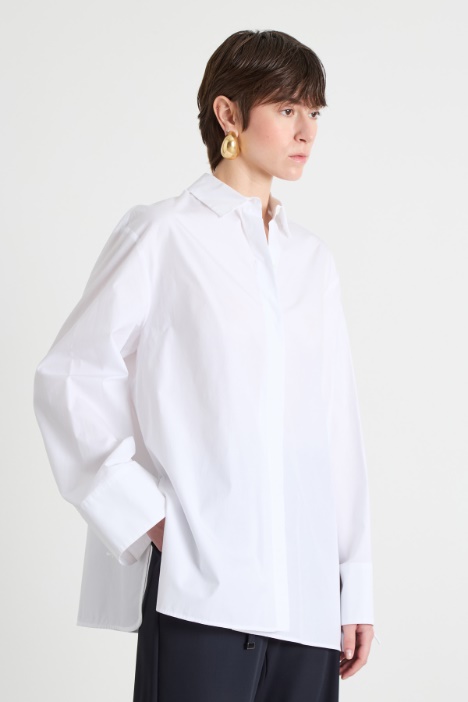 Camicia in popeline con lacci