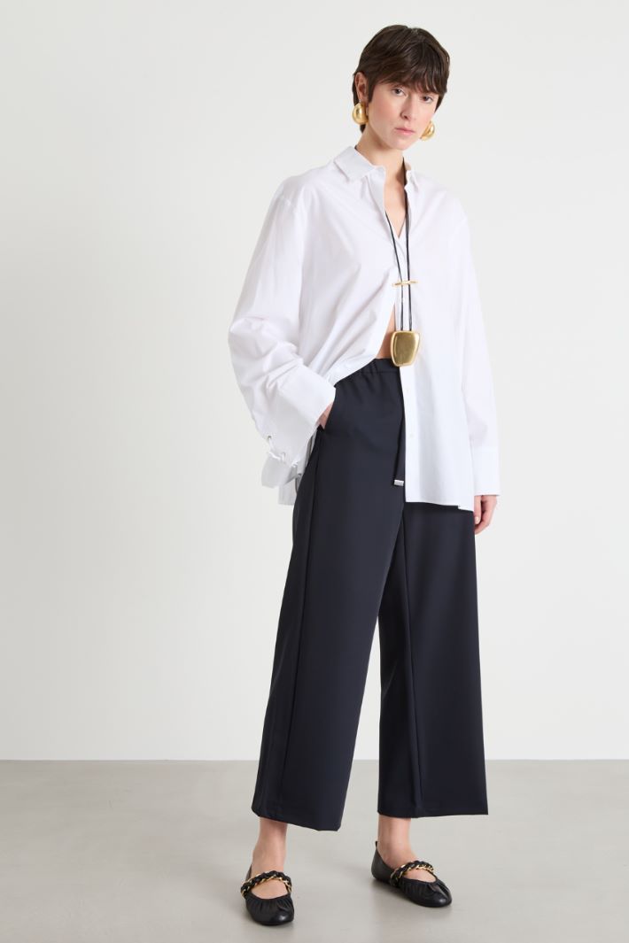 Lace-up poplin shirt Intrend