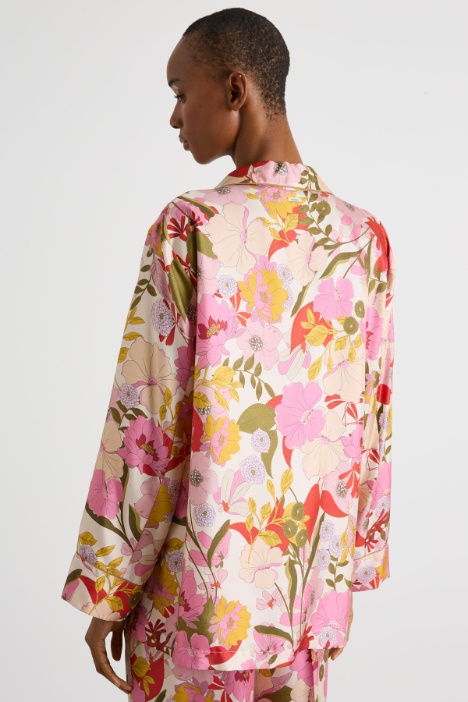 Camicia fluida in twill stampata