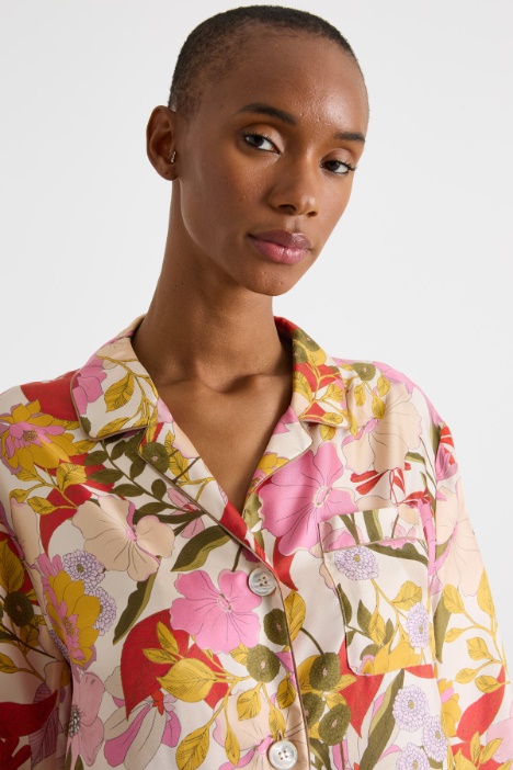 Camicia fluida in twill stampata