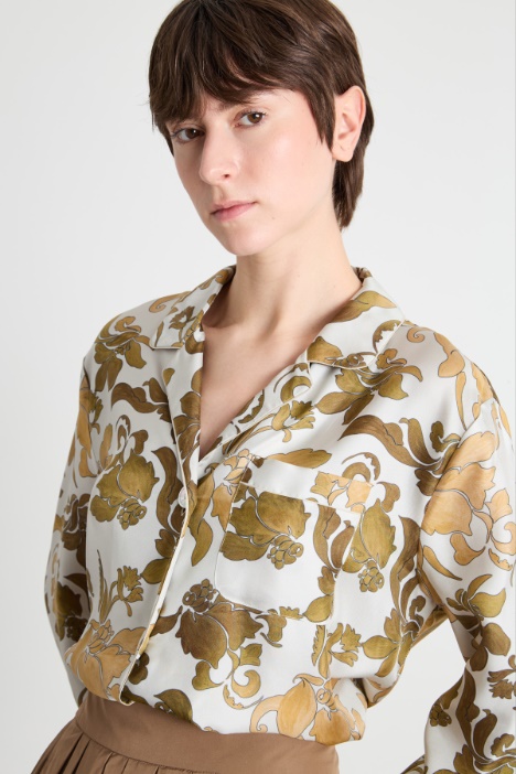 Camisa fluida de twill estampada