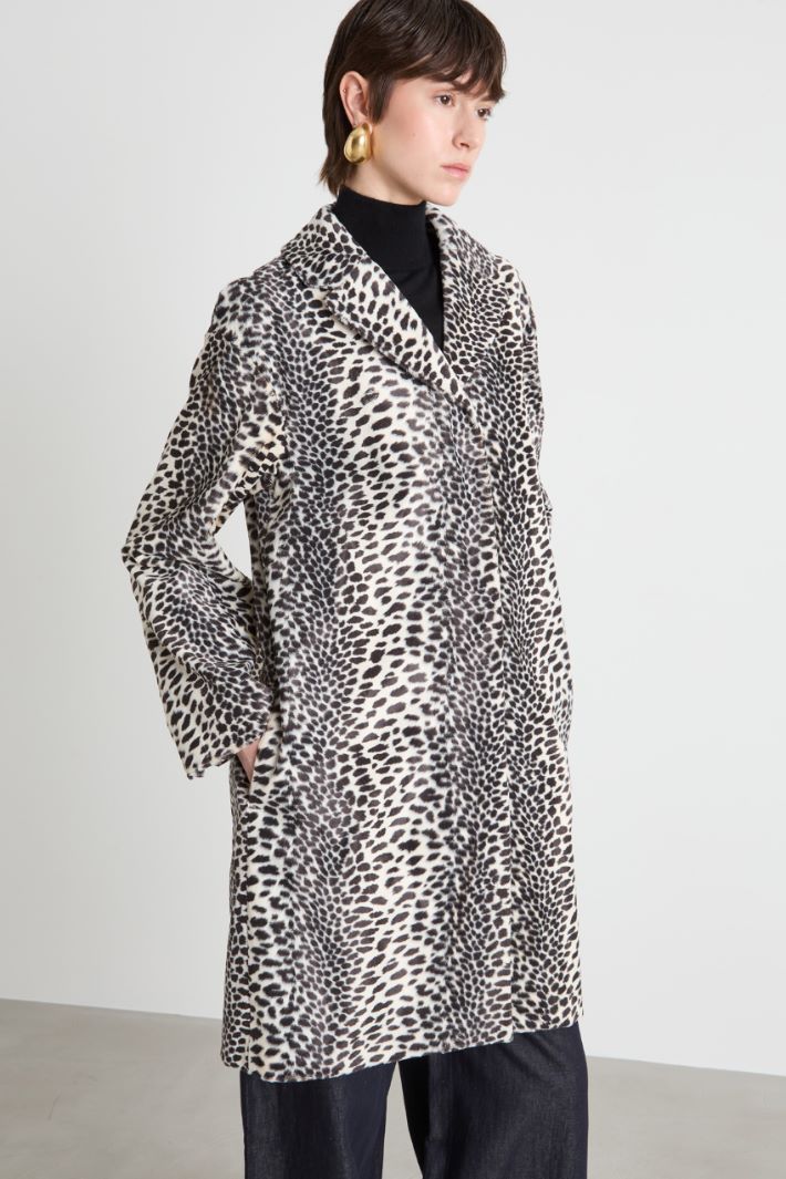 Animal print midi coat Intrend - 2