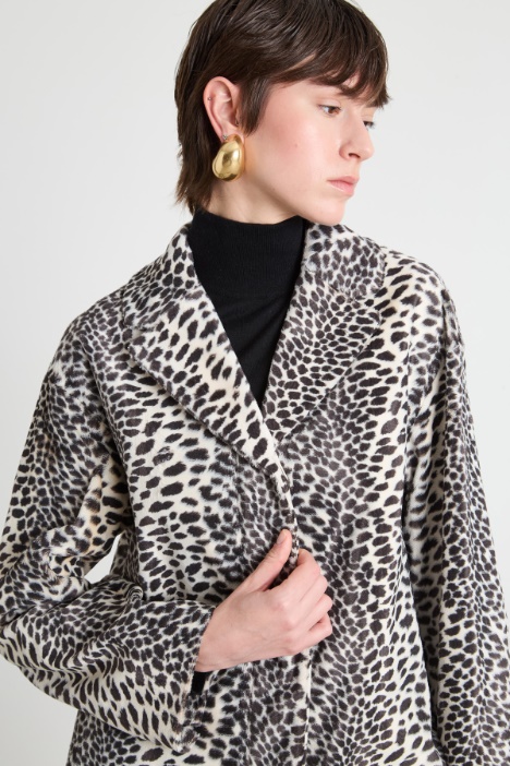 Cappotto midi effetto animalier