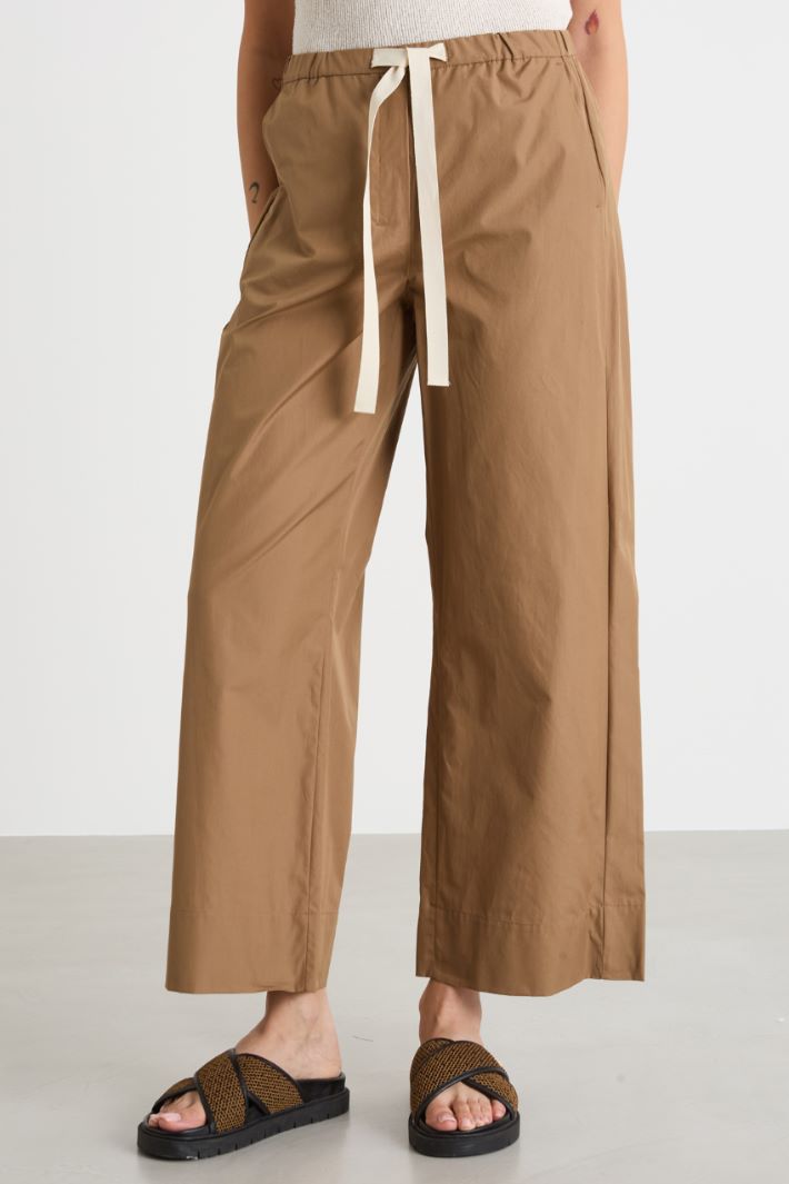 Drawstring poplin trousers Intrend - 2
