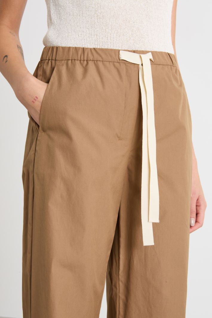 Drawstring poplin trousers Intrend - 3