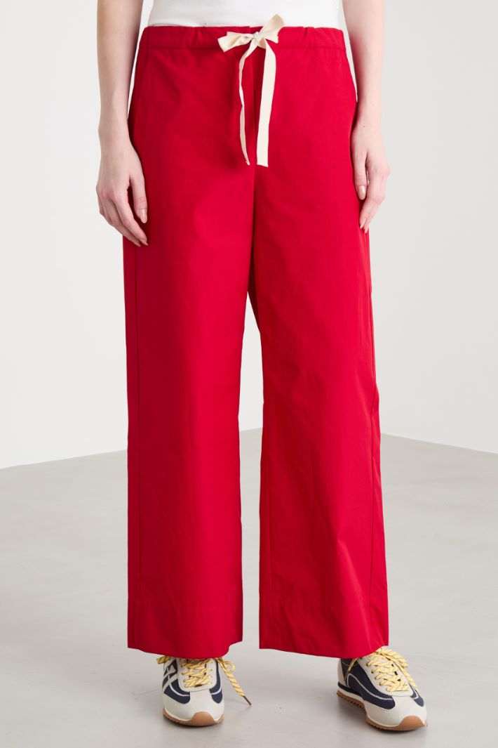 Drawstring poplin trousers Intrend - 2