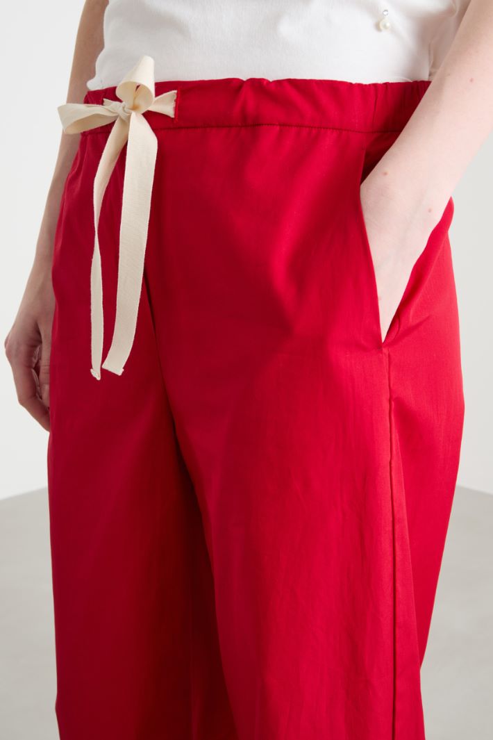 Drawstring poplin trousers Intrend - 3
