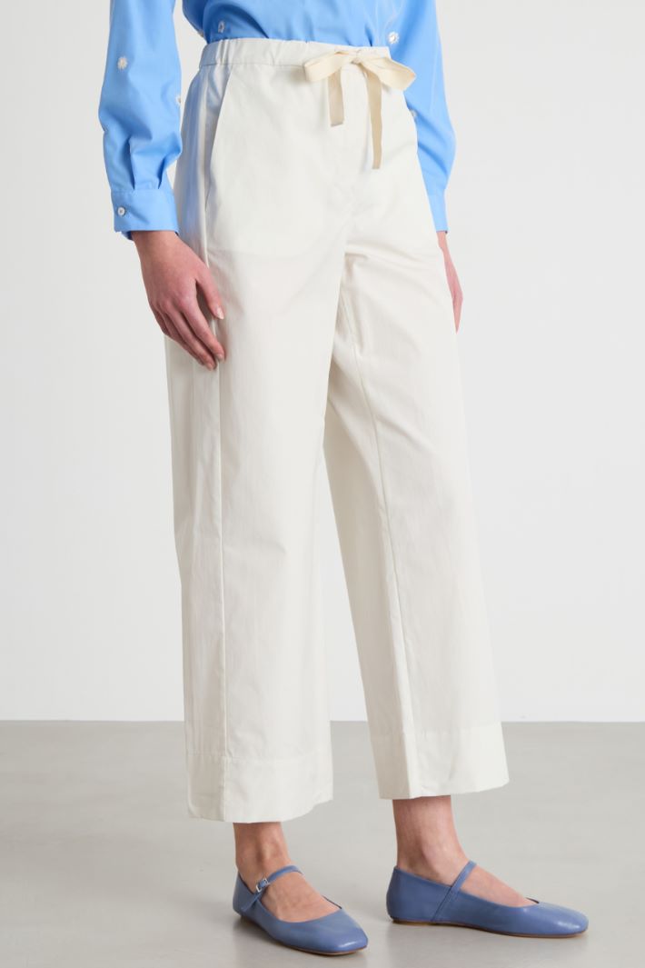 Drawstring poplin trousers Intrend - 2