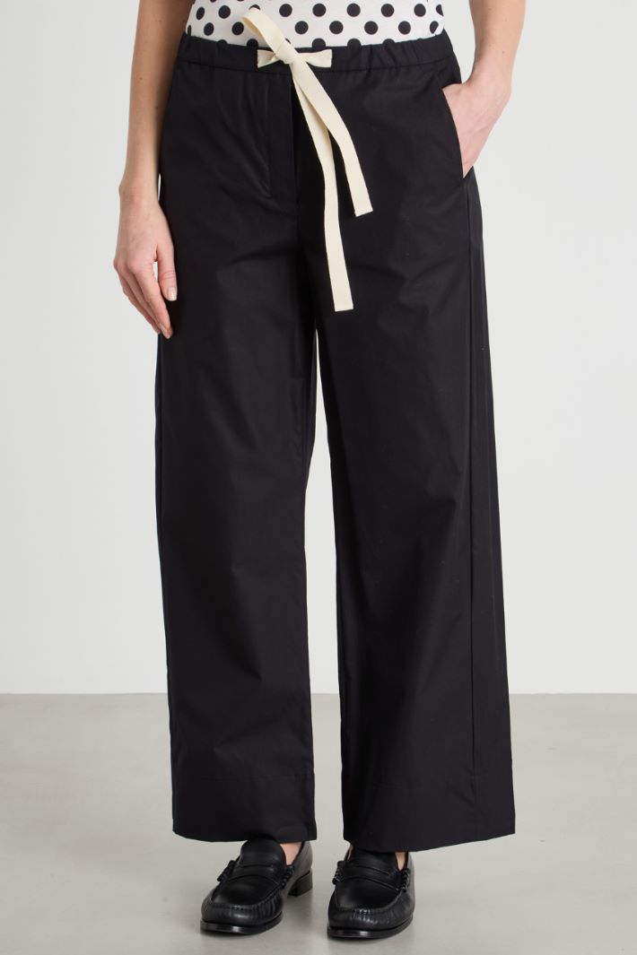 Drawstring poplin trousers Intrend - 2