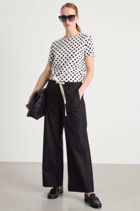 Drawstring poplin trousers Intrend