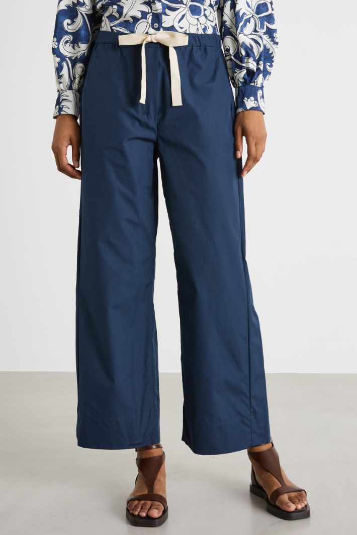 Drawstring poplin trousers Intrend - 2
