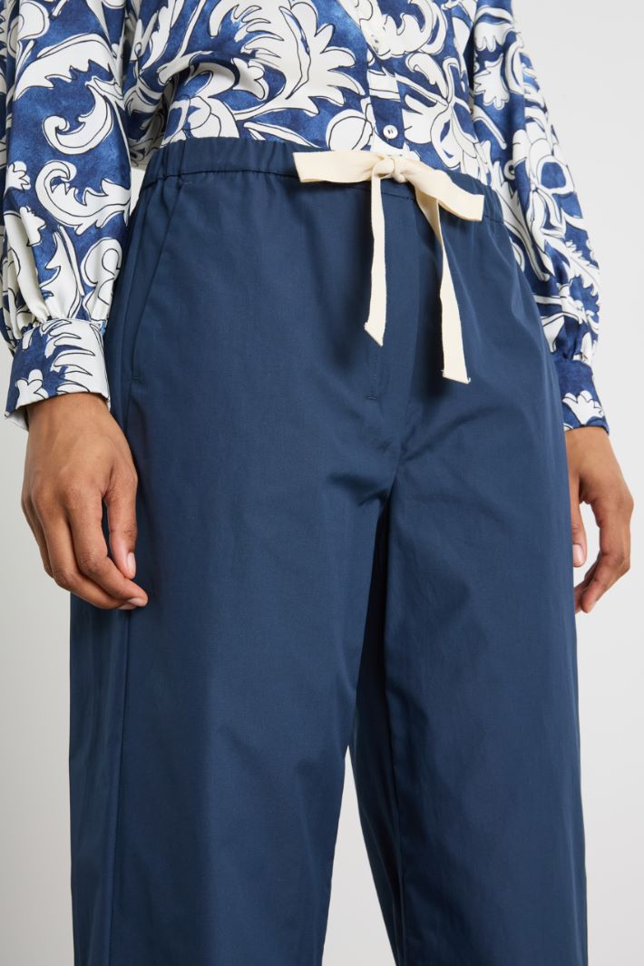 Drawstring poplin trousers Intrend - 3