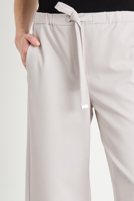 Pantalone stile jogging in lana