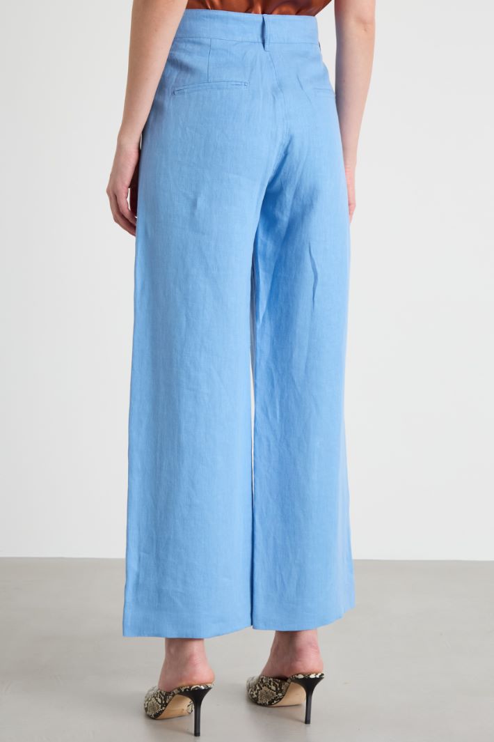 Wide-leg linen trousers Intrend - 4